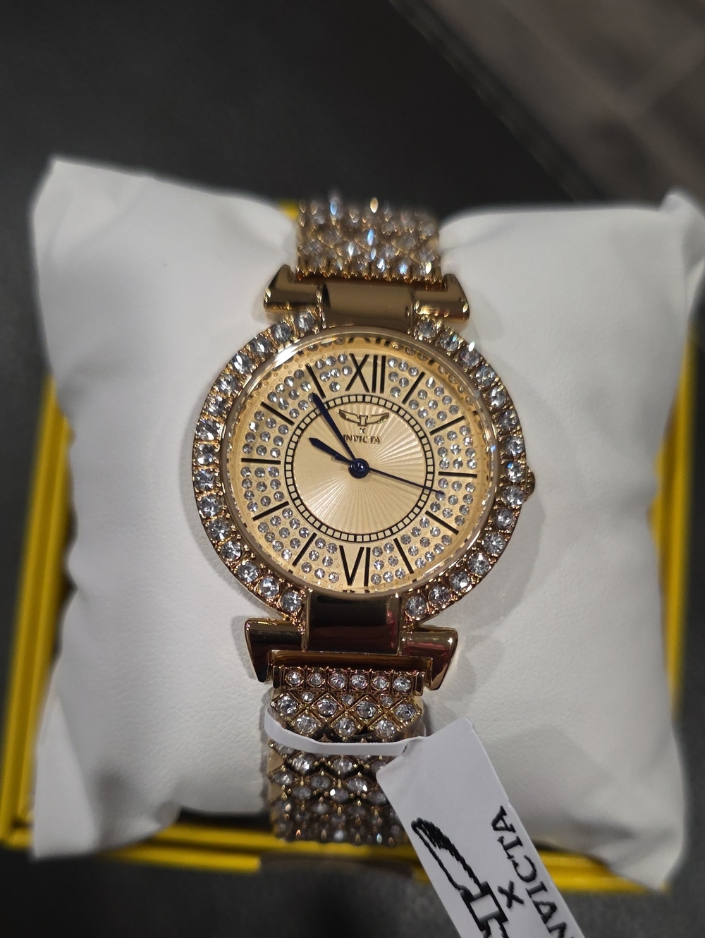 310. INVICTA 69061 WILDFLOWER  GOLD  TONE STEEL WOMENS WATCH CRYSTAL DIAL 34MM
